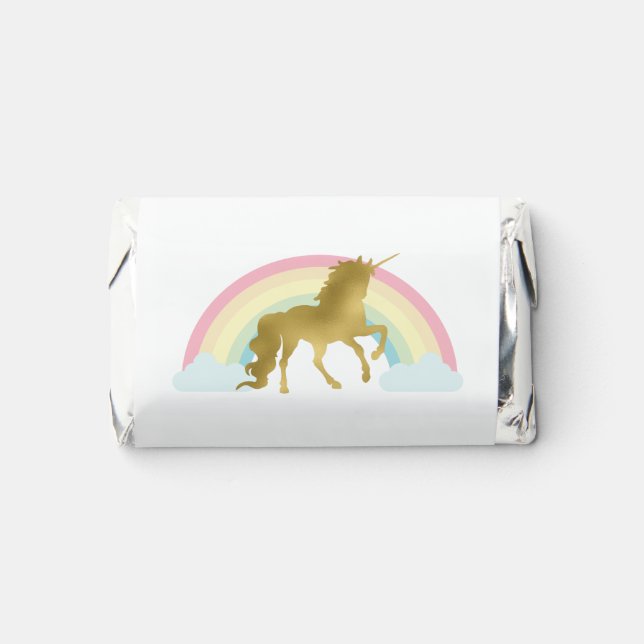 Gold Unicorn Girls Birthday Party Hershey's Miniatures (Front)
