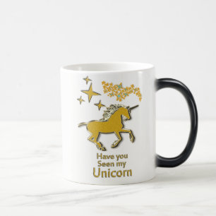 Gold unicorn pony horse with Golden stars Color Morph Mug