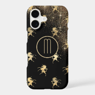 Gold Unicorn Star Light Monogram iPhone 17 Case