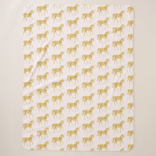 Gold Unicorns Sherpa Blanket