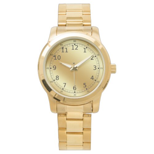 Gold Unisex Oversized Gold Bracelet Watch