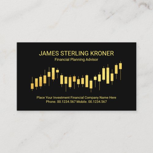 Gold Uptrend Stock Graph Business Card