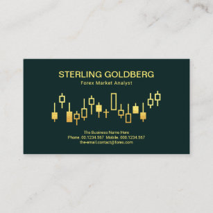Gold Uptrend Stock Movement Graph Forex Dealer Business Card