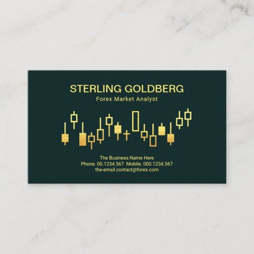 Gold Uptrend Stock Movement Graph Forex Dealer Business Card