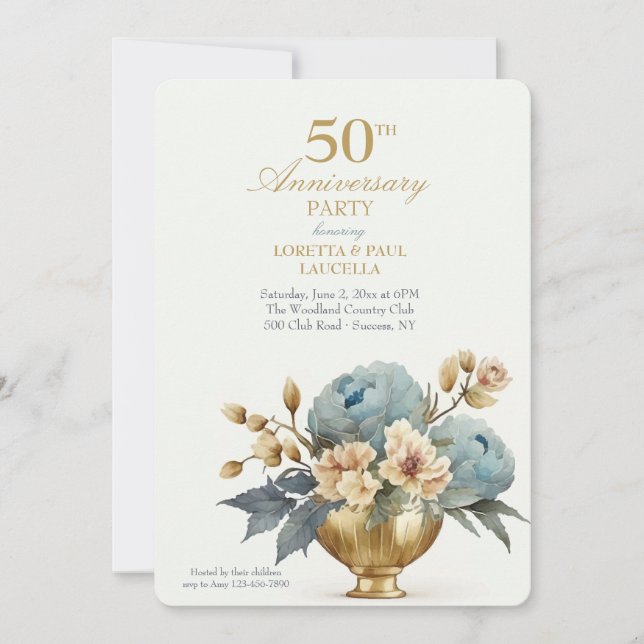 Gold Vase Invitation (Front)