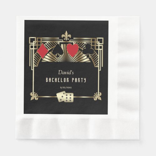 Gold Vegas Casino Royale Great Bachelor Party Napkins