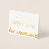 Gold Vegas Strip Skyline Las Vegas Thank You Foil Card (Front)