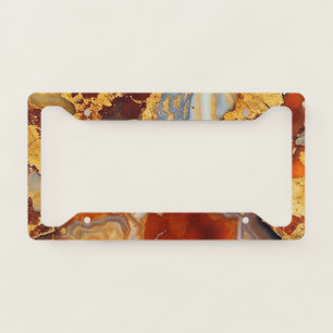 Gold Vein Agate License Plate Frame