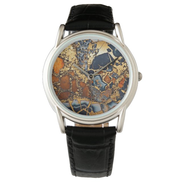 Gold Vein Agate Watch (Front)
