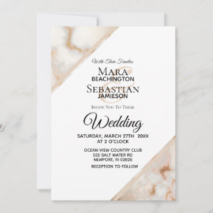 *~* Gold Vein Marble Artistic AR2 Wedding Invitation