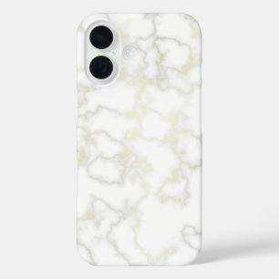 Gold Vein Pattern In White Marble Case-Mate iPhone 16 Case