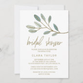 Gold Veined Eucalyptus Bridal Shower Invitation (Front)