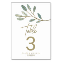 Gold Veined Eucalyptus Table Number