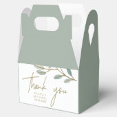 Gold Veined Eucalyptus Thank You Favor Boxes (Opened)