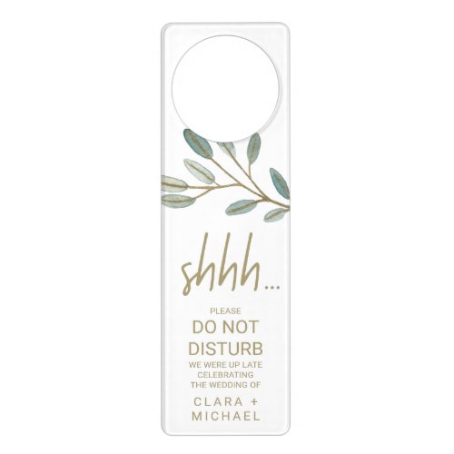 Gold Veined Eucalyptus Wedding Guest Door Hanger