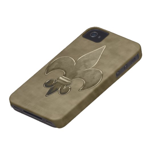 Gold Velvet Saints Fleur De Lis Case-Mate iPhone Case (Bottom)