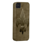 Gold Velvet Saints Fleur De Lis Case-Mate iPhone Case (Back/Right)
