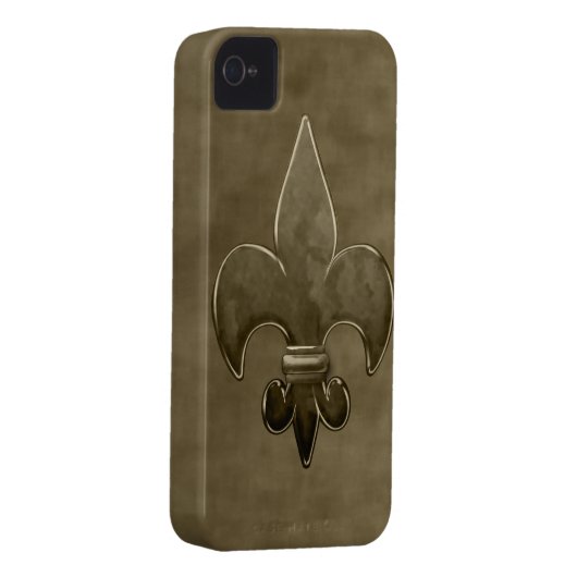 Gold Velvet Saints Fleur De Lis Case-Mate iPhone Case (Back/Right)