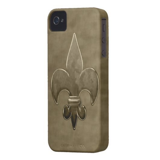Gold Velvet Saints Fleur De Lis Case-Mate iPhone Case (Back Left)