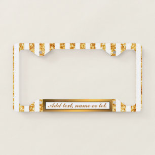 Gold Vertical Glitter Boho Stripes Collection License Plate Frame