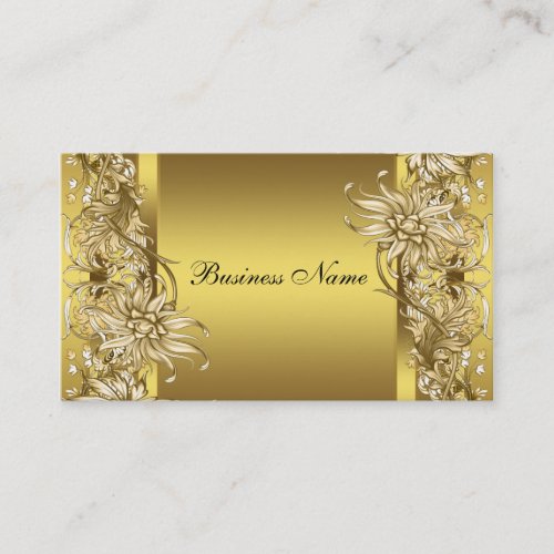 Gold Victorian Flower Elegant Gold Business Card Template