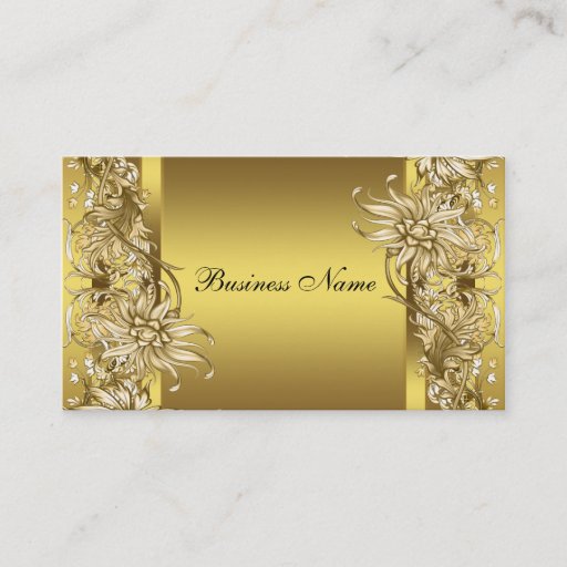 Customizable Gold Victorian Flower Elegant Gold Business Card Template
