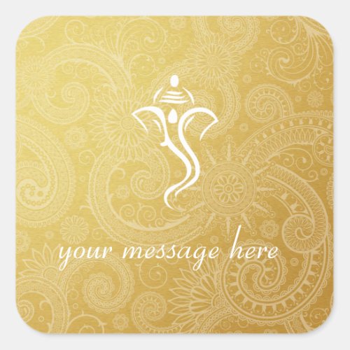 Gold Vinayaka Wedding Stickers