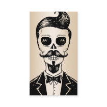 Gold Vintage Barber Shop Skull Social media Business Card