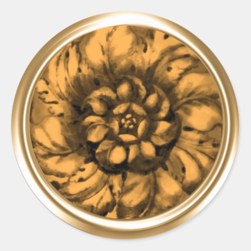 Gold Vintage Baroque Embossed Look Seal