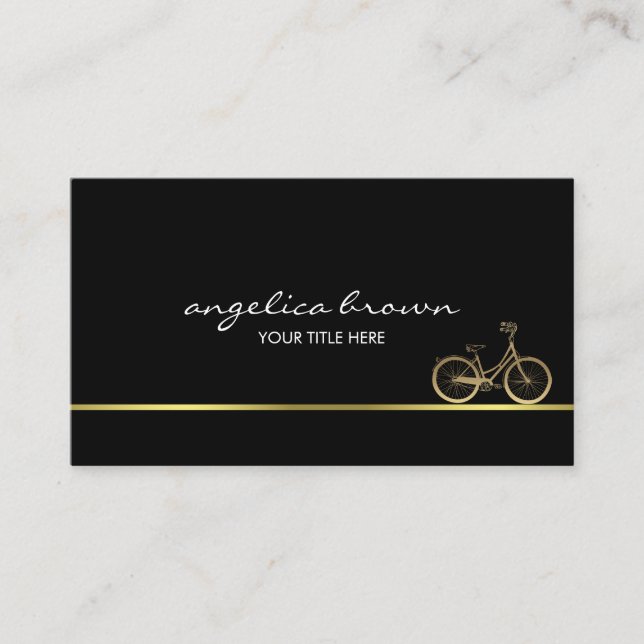 Gold Vintage Bicycle Business Card (Front)