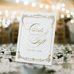 Gold Vintage Classic Script Wedding Cards & Gifts Pedestal Sign<br><div class="desc">This elegant wedding cards and gifts sign features classic script and ornate vintage frame in gold color,  simple and timeless,  great for modern classic wedding,  romantic vintage bridal shower,  and formal traditional party. 
See all the matching pieces in collection.</div>