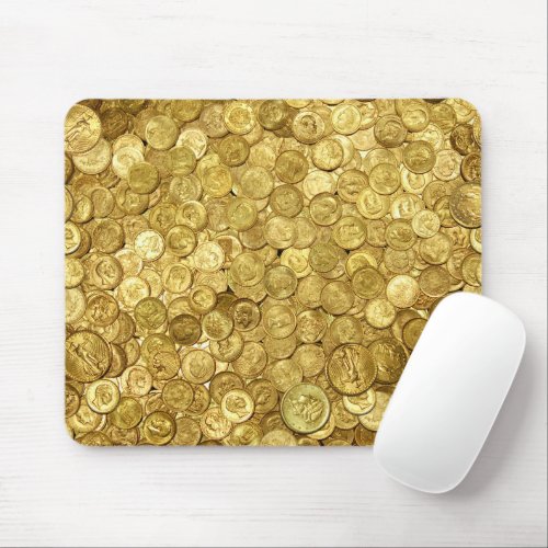 Gold Vintage Coin Collection Mouse Pad