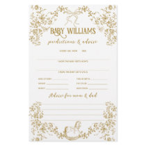 Gold Vintage Floral Baby Prediction Game