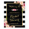 Gold Vintage Floral Stripes Bridal Shower Sign