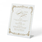 Gold Vintage Frame Classic Script Wedding Bar Menu