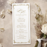 Gold Vintage Frame Classic Script Wedding Menu<br><div class="desc">This elegant menu card features classic script and ornate vintage frame in gold color,  simple and timeless,  great for modern classic wedding,  romantic vintage wedding,  and formal traditional wedding. 
See all the matching pieces in collection</div>