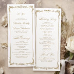 Gold Vintage Frame Classic Script Wedding Program<br><div class="desc">This elegant wedding program card features couples monogram,  classic script and ornate vintage frame in gold color,  simple and timeless,  great for modern classic wedding,  romantic vintage wedding,  and formal traditional wedding. 
See all the matching pieces in collection</div>