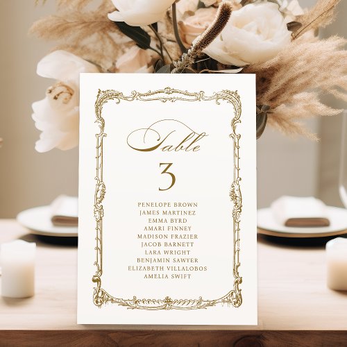 Gold Vintage Frame Classic wedding seating charts