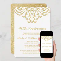 vintage 40th anniversary invitations