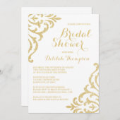 Gold Vintage Glam Elegant Bridal Shower Invitation (Front/Back)