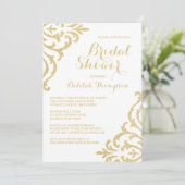Gold Vintage Glam Elegant Bridal Shower Invitation (Standing Front)