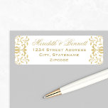 Gold Vintage Glamor Wedding Return Address Label<br><div class="desc">Add style to your envelopes with these elegant vintage inspired wedding return address labels that feature an ornate decorative border design with a metallic champagne gold shimmer appearance. Personalize with your return address.</div>