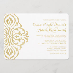 Gold Vintage Glamour Elegance Wedding Invitation