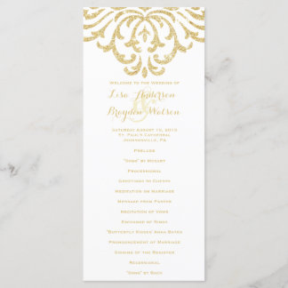 Gold Vintage Glamour Elegance Wedding Program
