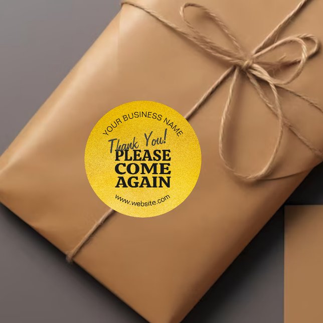 Gold Vintage Inspired Thank You Classic Round Sticker (Creator Uploaded)