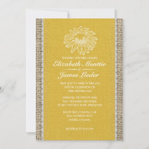 Gold Vintage Lace Wedding Invitations