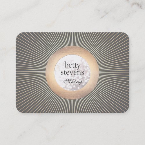 Gold Vintage Makeup Artist Glamorous Bokeh Black Business Card