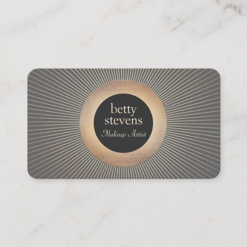 Gold Vintage  Makeup Artist Glamorous Chic Black Business Card