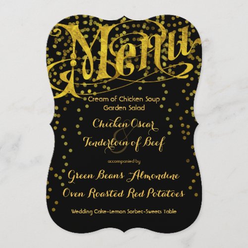 Gold Vintage Modern Typography Wedding Menu