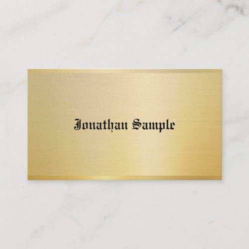 Gold Vintage Nostalgic Classic Look Old Style Text Business Card